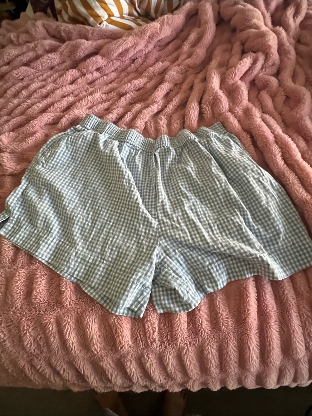 Shiny by nature blue plaid boxer shorts